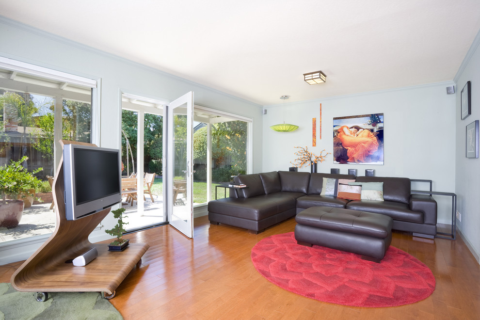 Contemporary Night Stands Living Room Contemporary with Leather Sofa Modern Television
