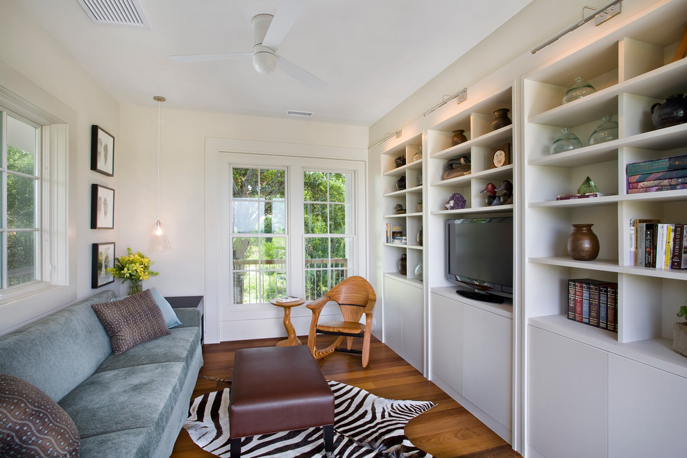 Contemporary Rocking Chairs Family Room Contemporary with Brown Bench Built in Bookcase