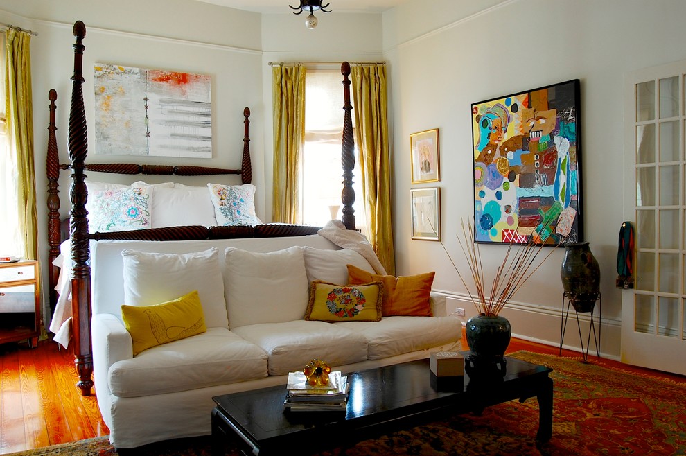 Contemporary Sofa Beds Bedroom Eclectic with Abstract Artwork Artwork Bedroom