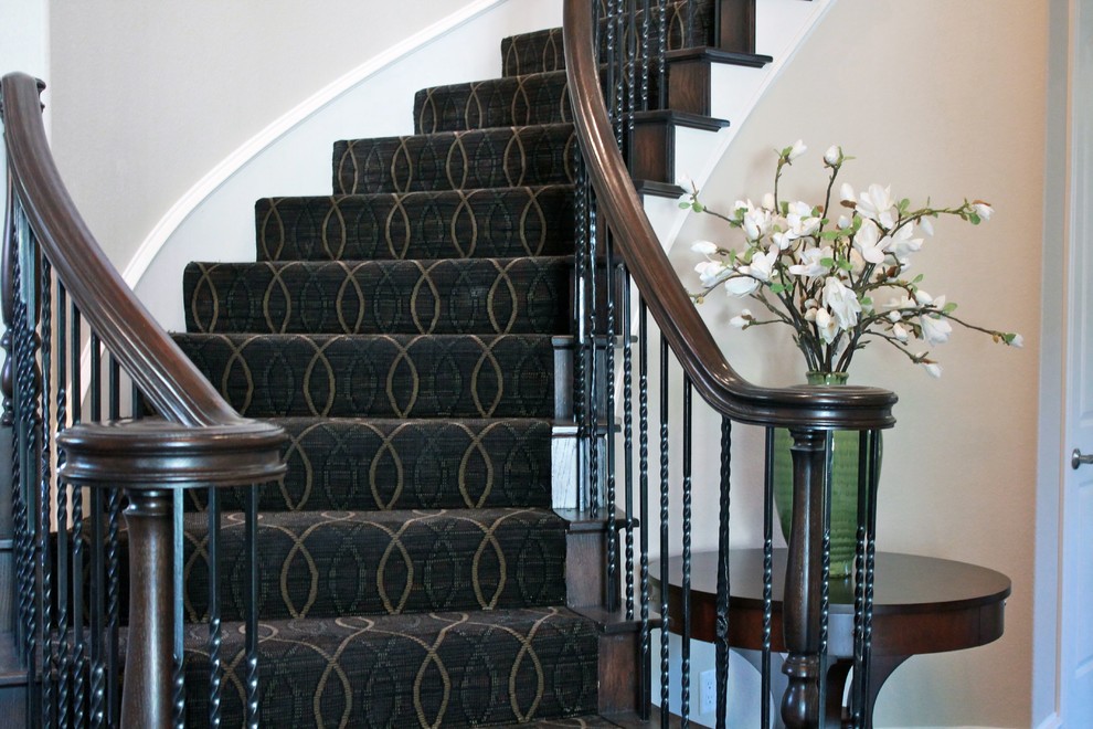 Contemporary Stair Runners Entry Traditional with Entry Staircase Geometric Stair