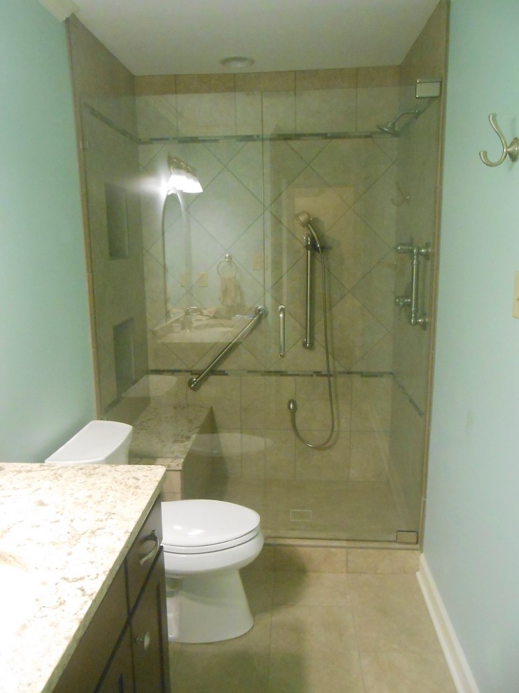 Convert Tub to Shower Bathroom Transitional with Converted This Tubshower To