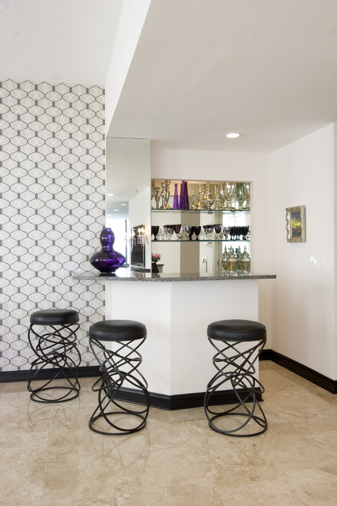 Cool Bar Stools Family Room Eclectic with Artwork Bar Area Black2