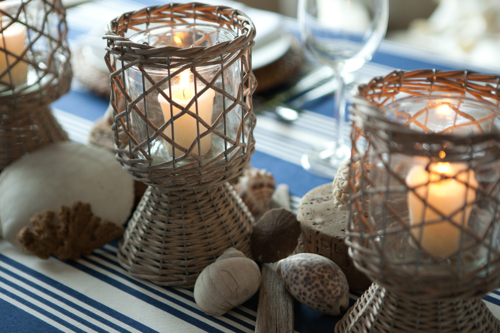 Cool Candle Holders Dining Room Eclectic with Barbeque Centerpiece Coastal Colorful