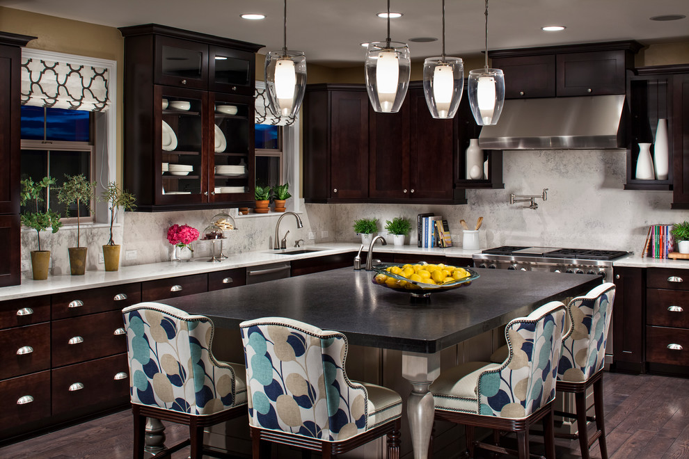 Cool Dining Chairs Kitchen Contemporary with Beige and Blue Counter