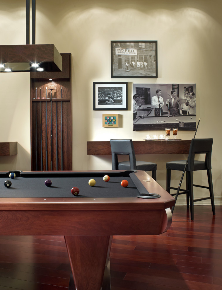 Cool Pool Table Lights Family Room Contemporary with Black and White Photography