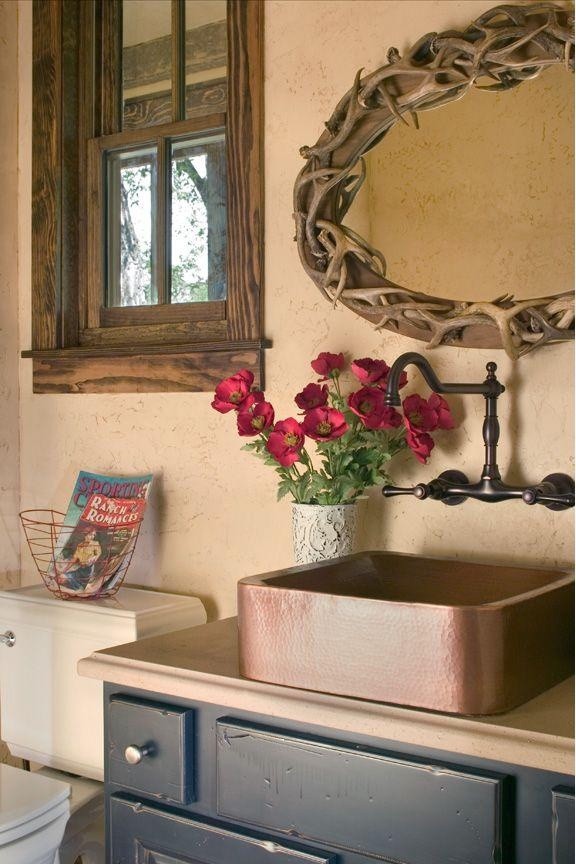 Copper Bathroom Sinks Bathroom Rustic with None 