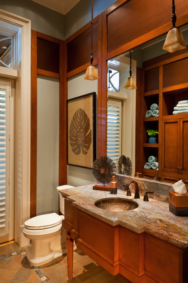 Copper Bathroom Sinks Bathroom Traditional with Beige Molding Beige Trim