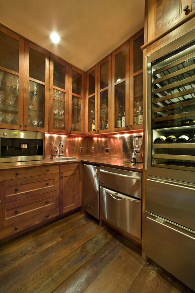 Copper Countertops Cost Home Bar Rustic with Ceiling Lighting Copper Backsplash