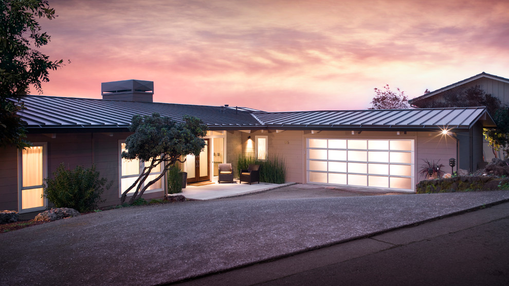 Copper Dining Table Exterior Contemporary with Aluminum Garage Door Curb