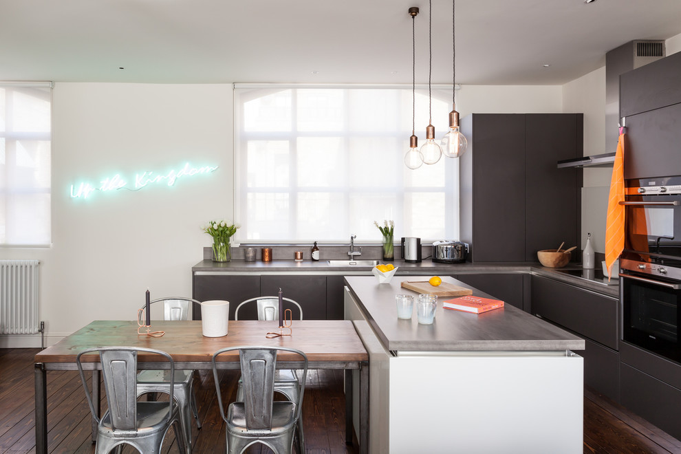 Copper Light Fixtures Kitchen Industrial with Andano Sink Anthracite Matt