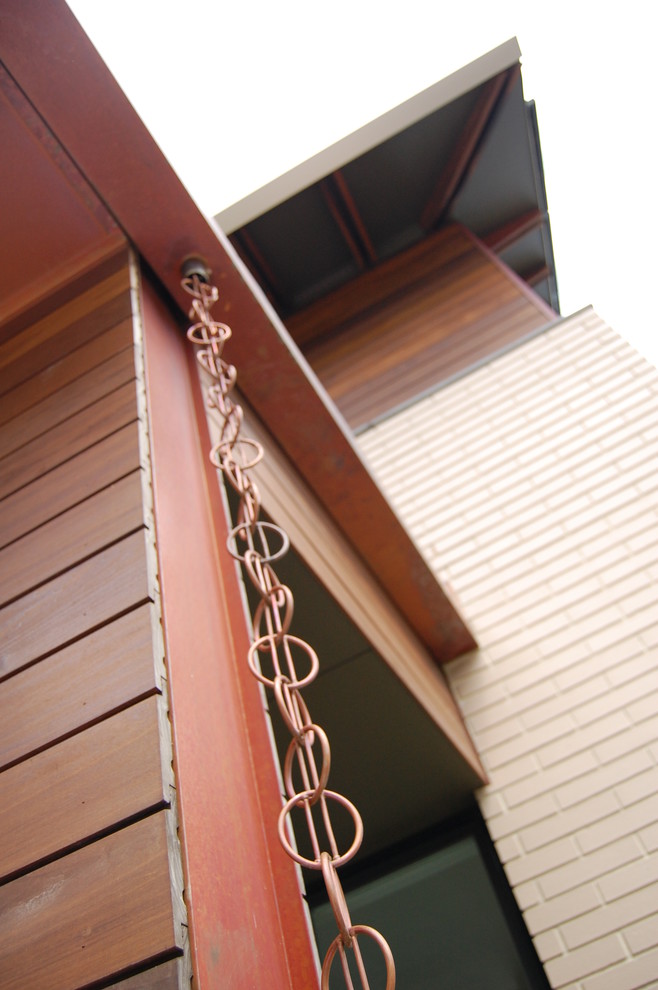 Copper Rain Chain Exterior Modern with 4 Stage Water Filter Bioclimatic