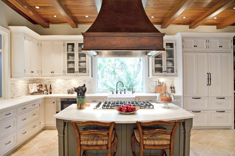 Copper Range Hood Kitchen Traditional with Apron Front Sink Copper