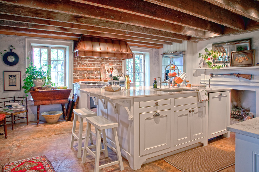 Copper Range Hoods Kitchen Farmhouse with Brick Copper Copper Range