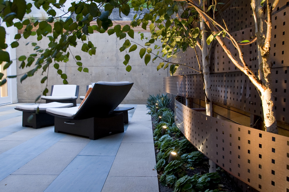 Copper Wall Panels Landscape Contemporary with Cedar Copper Courtyard Dedon