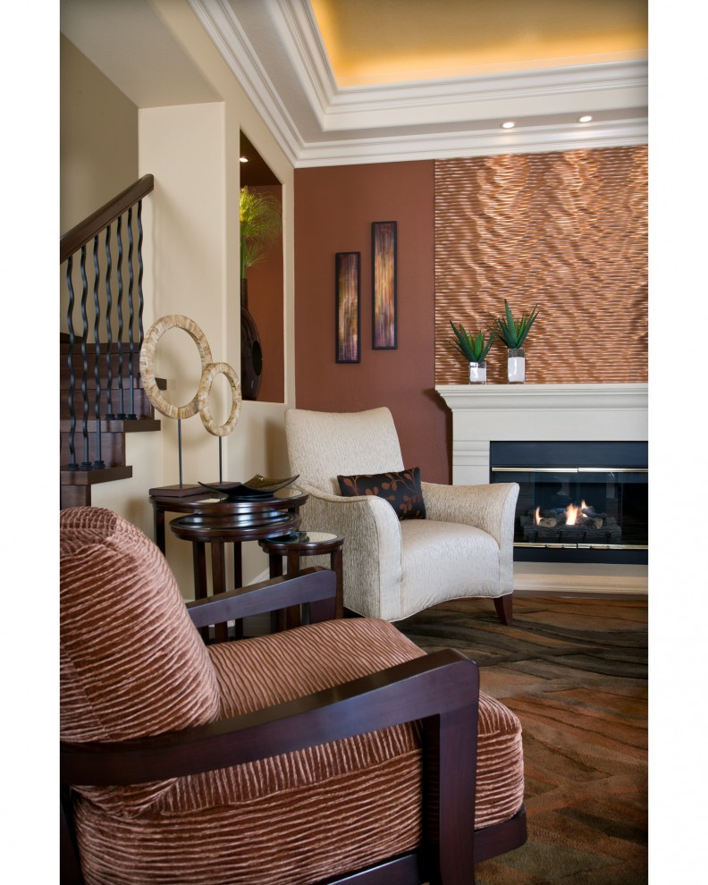 Copper Wall Panels Living Room Contemporary with Accent Wall Artwork Ceiling
