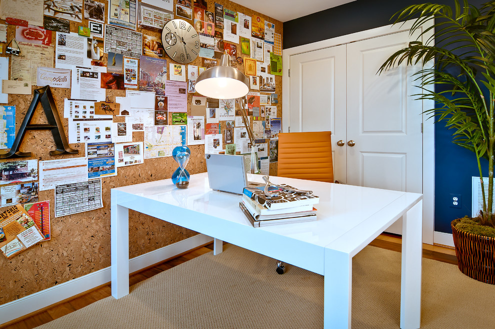 Cork Bathroom Flooring Home Office Contemporary with Bedroom Corkboard Den Personality