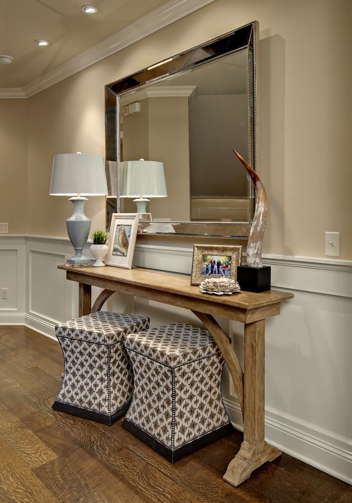 Corner Entry Table Entry Traditional with Antique Mirror Console Table
