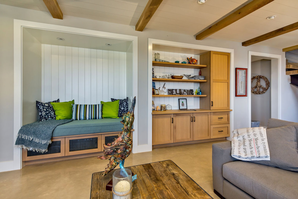 Corner Entry Table Living Room Contemporary with Built in Day Bed Clear