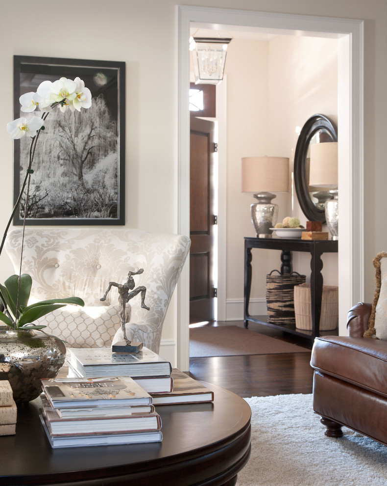 Corner Entry Table Living Room Traditional with Area Rug Artwork Baskets