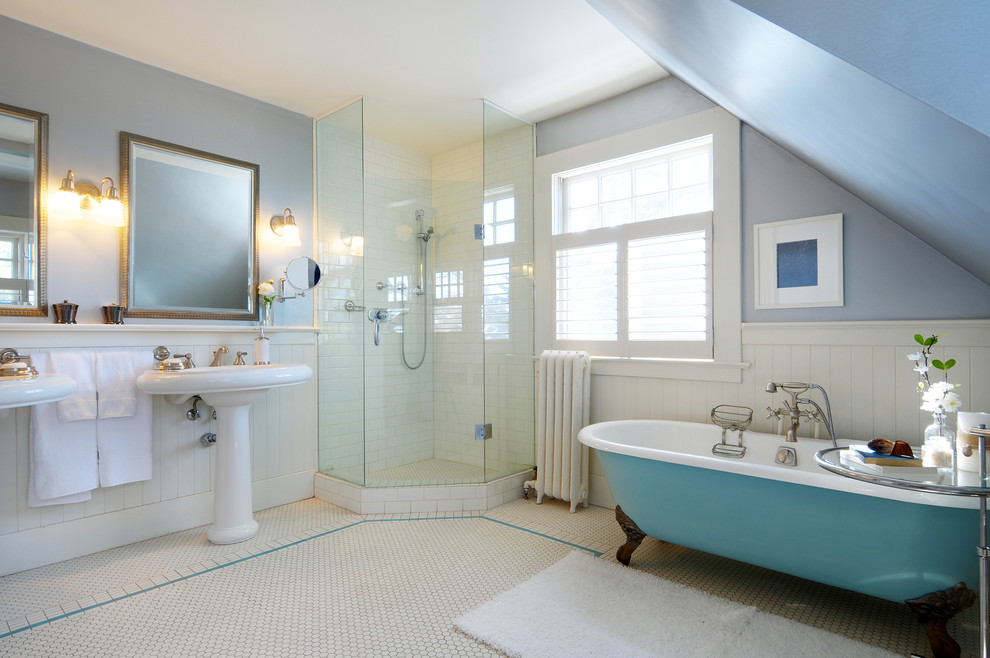 Corner Shower Kits Bathroom Traditional with Bathroom Mirror Claw Foot Tub