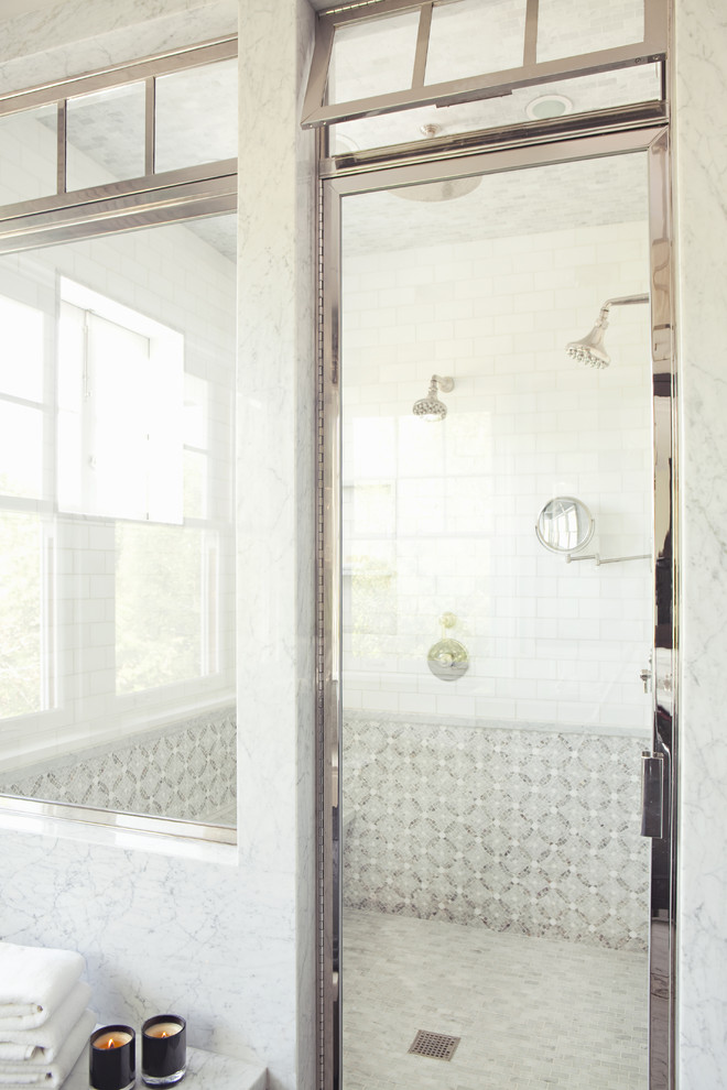 Cost of Frameless Shower Doors Bathroom Transitional with Awning Windows Marble Tile