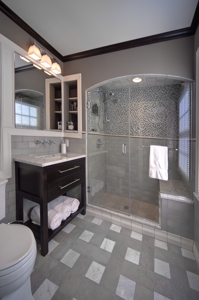 Cost to Remodel Bathroom Spaces Traditional with Bathroom Tile Built In