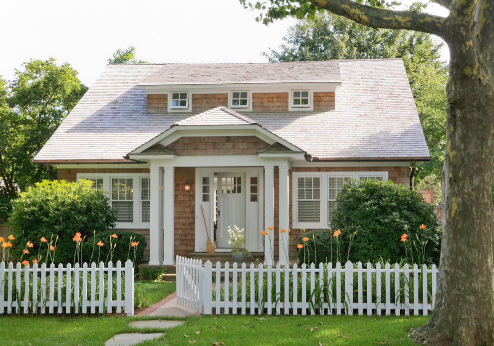 cottage front doors Exterior Traditional with beach house bushes cottage