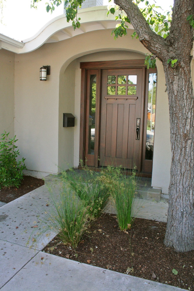 Cottage Style Front Doors Entry Craftsman with Arched Entry Concrete Paving