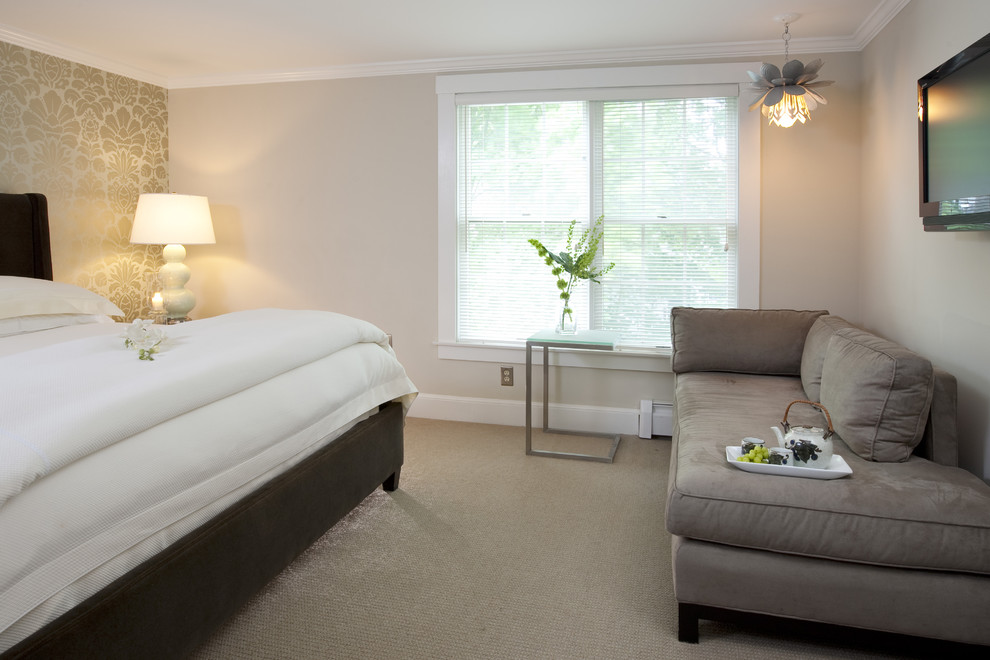 Couches for Bedrooms Bedroom Contemporary with Accent Wall Baseboard Ceiling