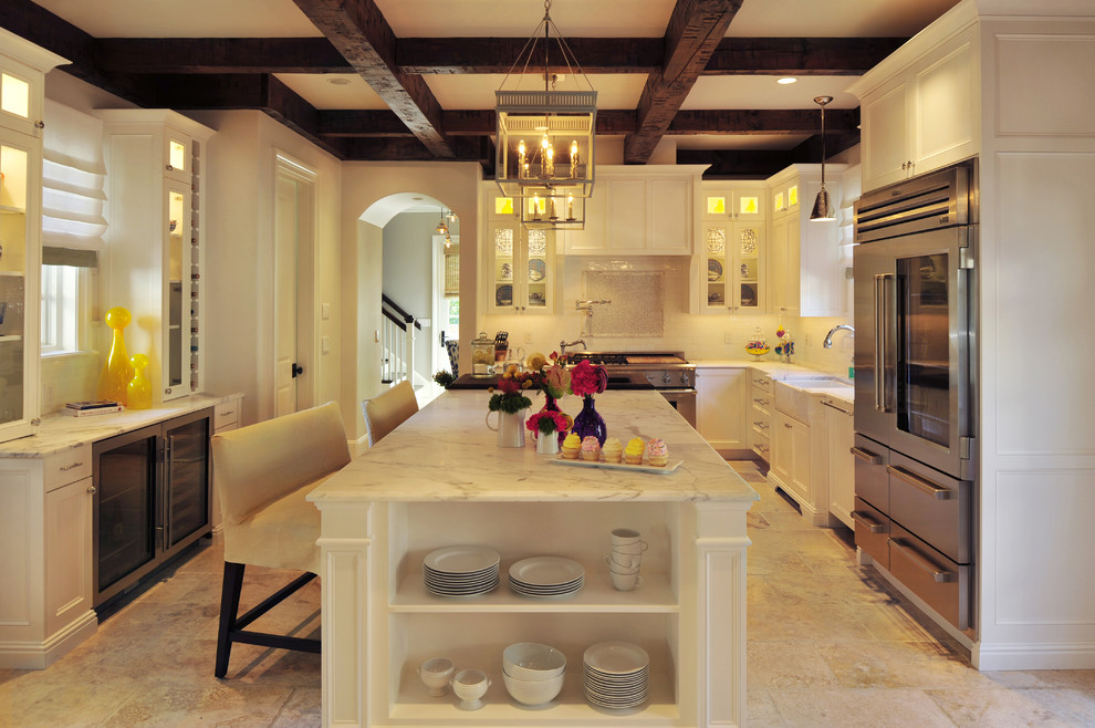 Counter Height Bench Kitchen Contemporary with Beams Beckwith Interiors Bench