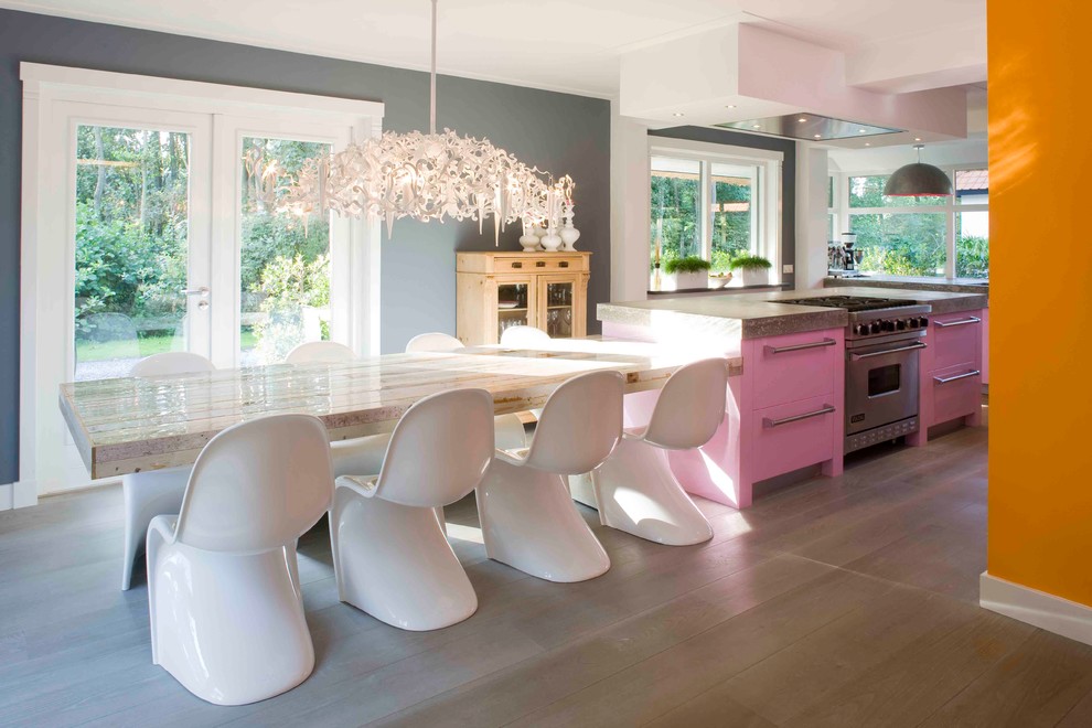 Counter Height Pedestal Table Kitchen Contemporary with Chandelier Floating Dining Table