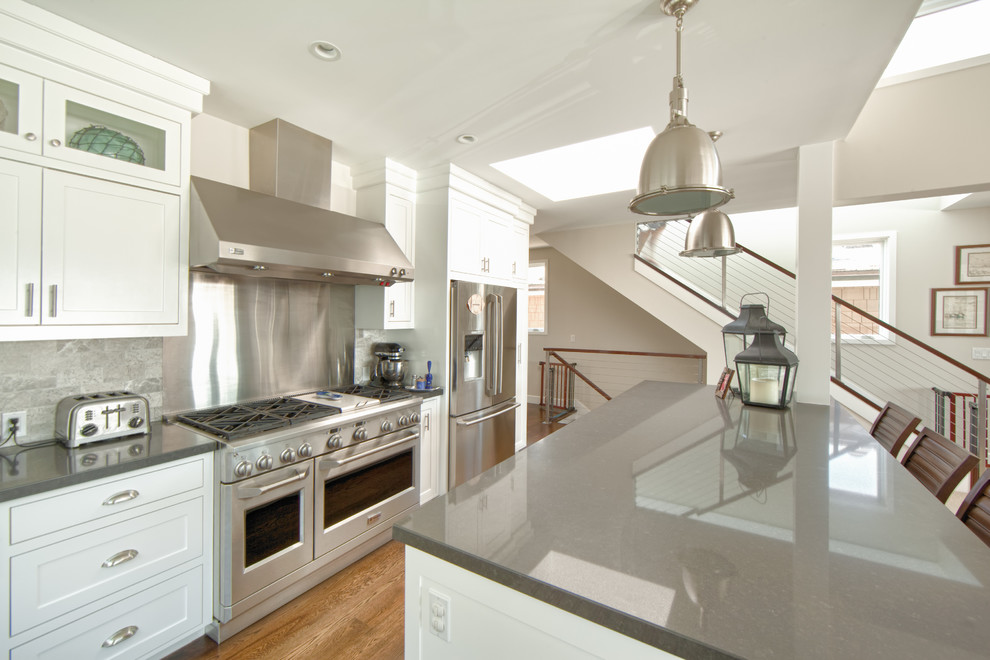 Counter Top Stove Kitchen Beach with Gray Countertop Industrial Pendant
