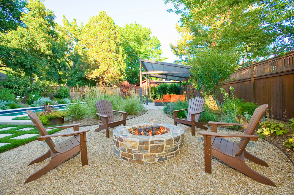 Covered Fire Pit Patio Contemporary with Adirondack Chairs Backyard Firepit