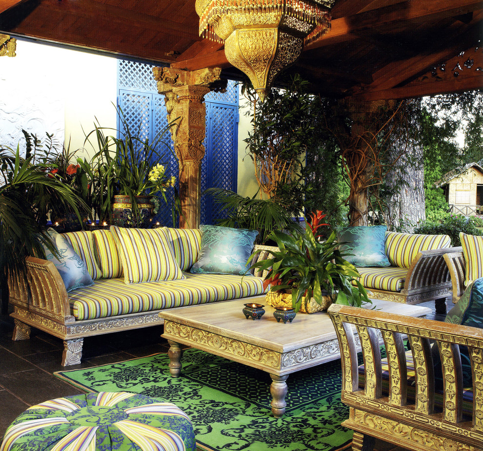 Covered Outdoor Patios Patio Mediterranean with Area Rug Candle Holder