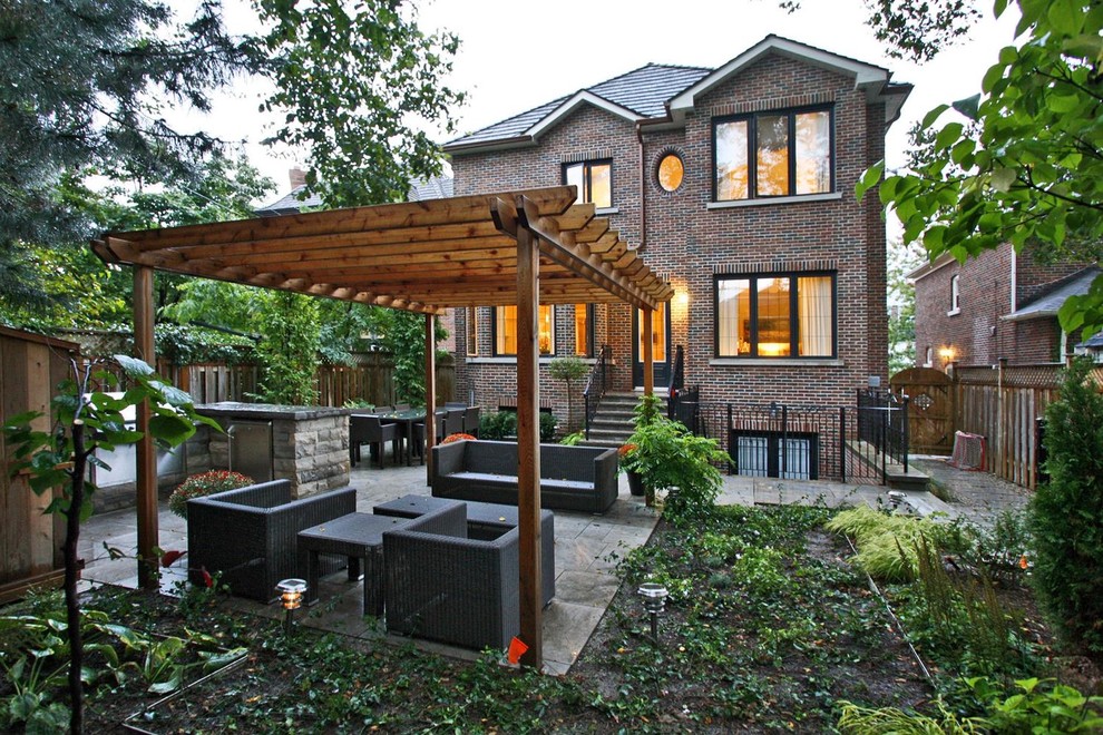Covered Pergola Plans Landscape Contemporary with Backyard Brick House Brick