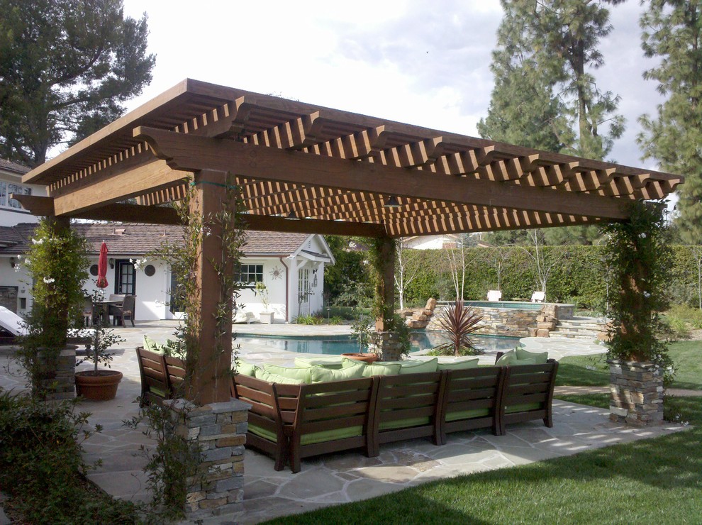 Covered Pergola Plans Patio Contemporary with Climbing Plant Grass Green