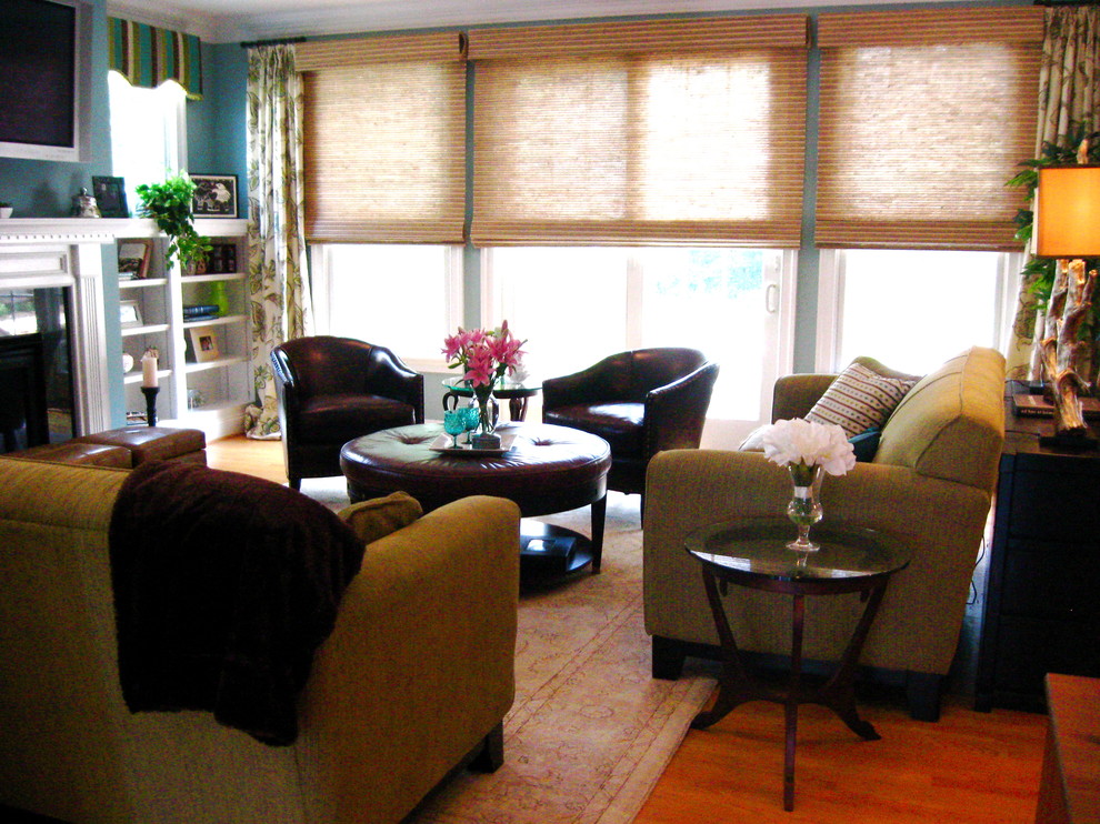 coverings for sliding glass doors Family Room Eclectic with none