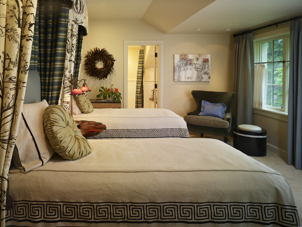 Coverlet vs Duvet Bedroom Traditional with 2 Twin Guest Bedroom