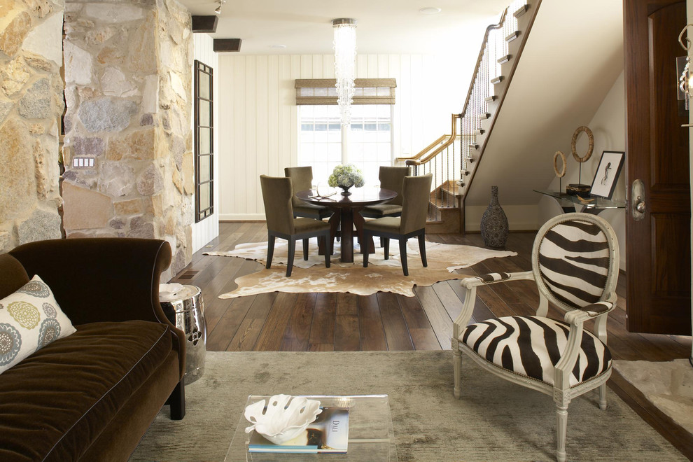 Cow Hide Rugs Family Room Traditional with Acrylic Coffee Table Area