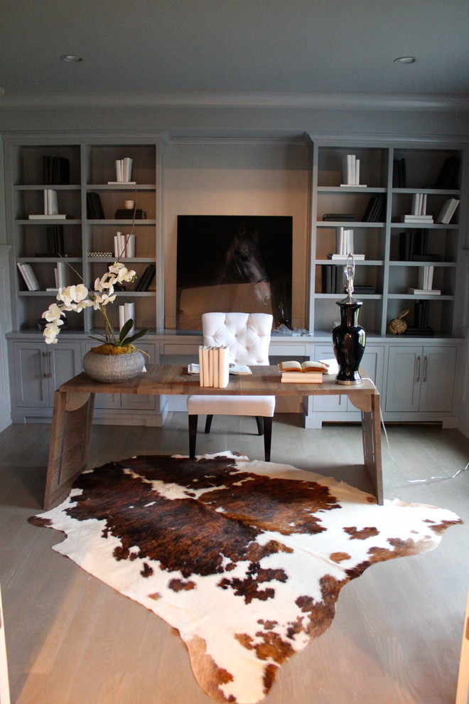 Cow Hide Rugs Home Office Contemporary with Beige Desk Chair Beige