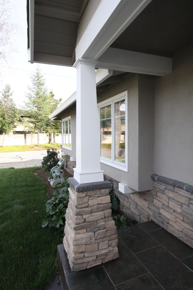 Craftsman Porch Columns Entry Traditional with None 