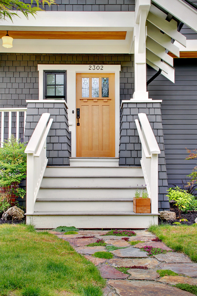 Craftsman Style Front Doors Entry Craftsman with Craftsman Eaves Entry Flagstones