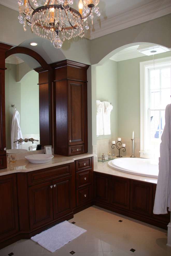 Crema Marfil Countertop Bathroom Traditional with None 1
