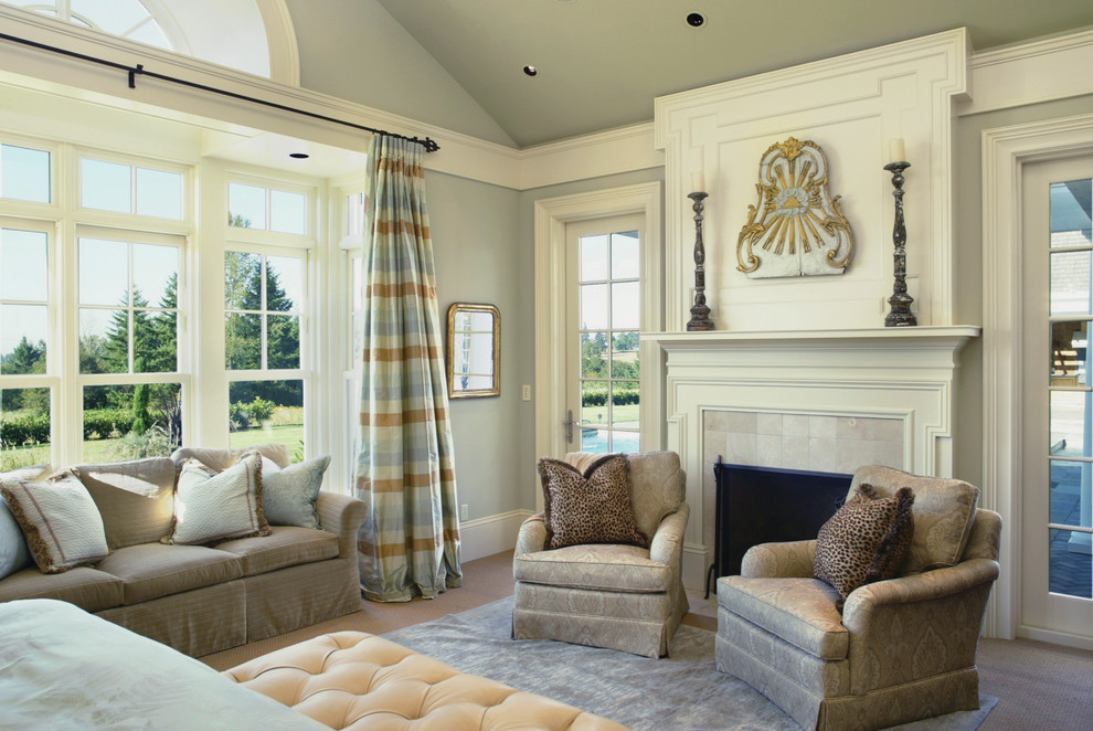 Crown Moulding Ideas Bedroom Traditional with Animal Print Arm Chairs
