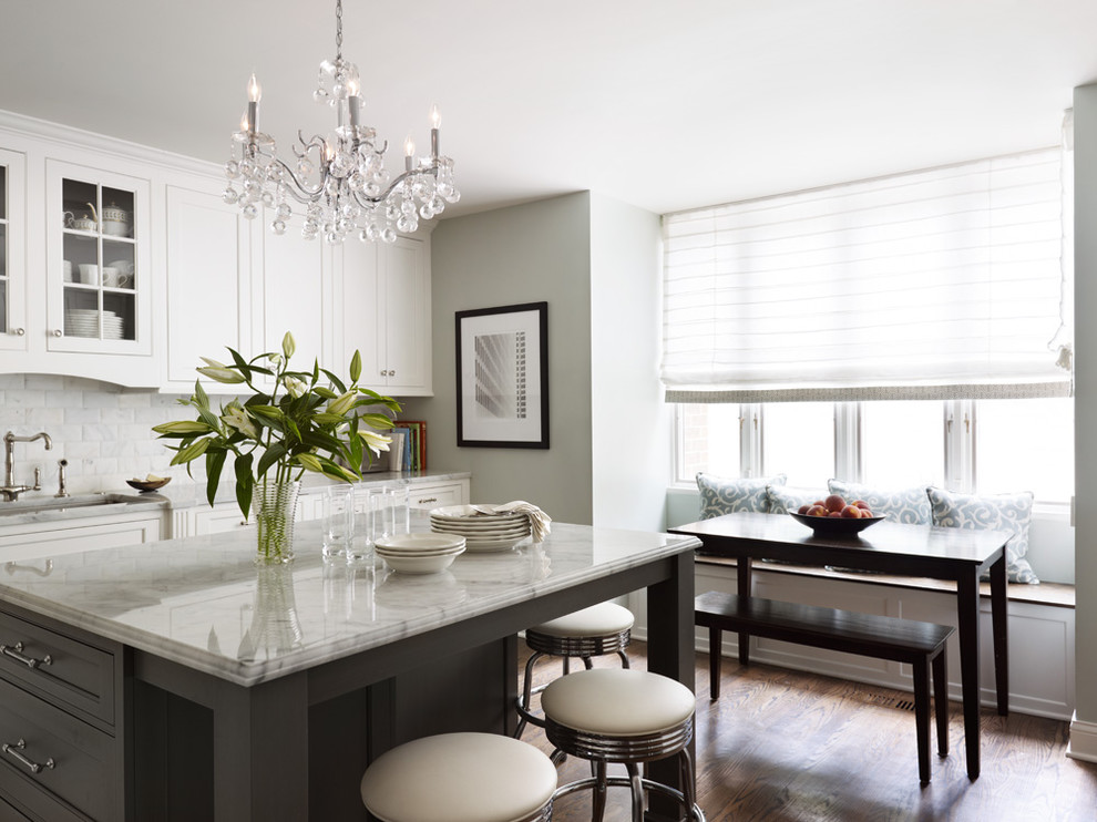 Crystal Ball Chandelier Kitchen Traditional with Banquette Breakfast Bar Breakfast