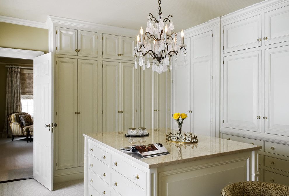 Crystal Door Knobs Closet Traditional with Beige Paint Beige Walls