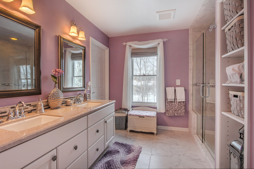 Cultured Marble Countertops Bathroom Traditional with Baskets Bath Mat Bathroom