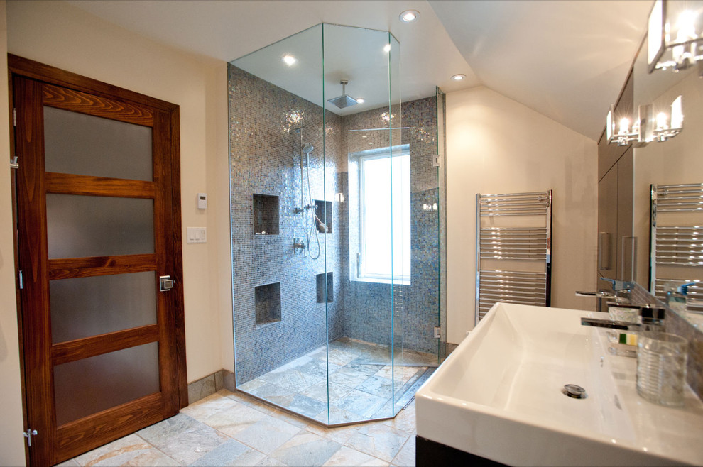 Curbless Shower Floor Bathroom Eclectic with Bathroom Cabinet Bathroom Storage