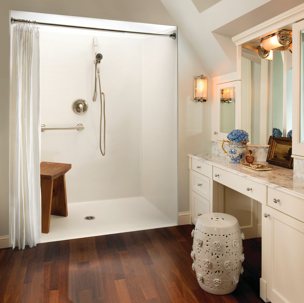 Curbless Shower Pan Bathroom Contemporary with 1603bfsd Accessible Ada Aquatic