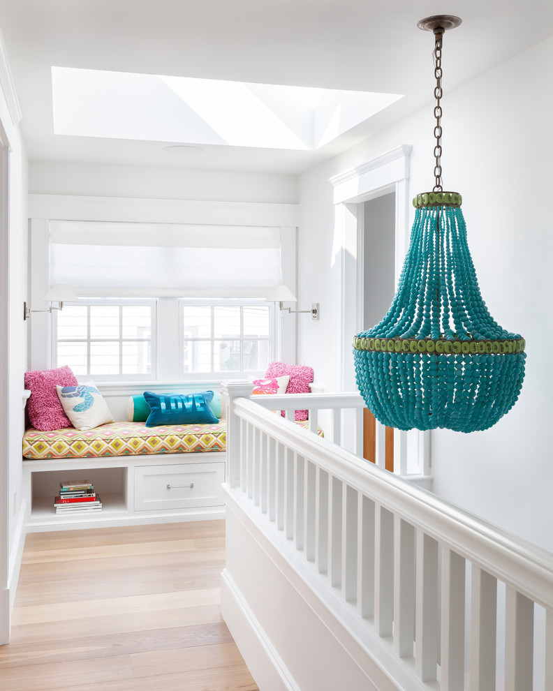 Currey and Company Hall Beach with Bright Pink Throw Pillows